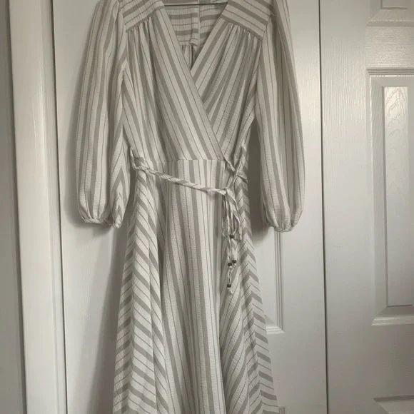 chinese dress ladies Calvin Klein Women's Stripe Maxi Dress, White/Black/Watermelon, X-Small at  Amazon Women's Clothing store main image 0